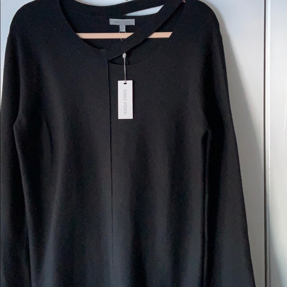 Ladies New  Cable Stitch brand cut out sweater